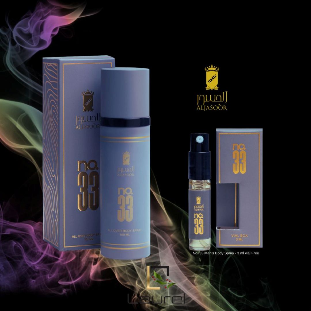 No 33 Body Mist - 100 ml & Parfum For Men - 3 ml Complimentary